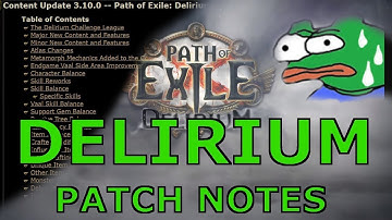 [Path of Exile] Everything About Delirium Patch Notes | 3.10 Delirium