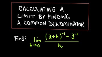 Calculating Limits by finding a Common Denominator