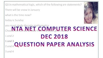 NTA UGC NET December 2018 Computer Science Paper Solution Q3