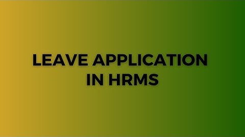 How to apply Leave Application in HRMS : English