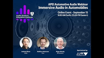 Webinar Immersive Audio in Automobiles, Dirac