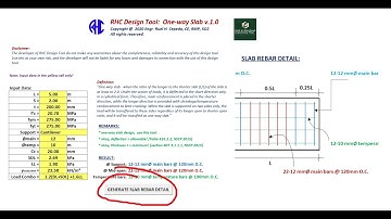 RHC Design Tool:  One-way Slab v.1.0
