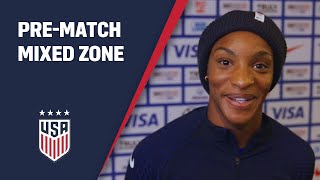 PRE-MATCH MIXED ZONE: Crystal Dunn | USWNT vs. Japan | Feb. 18, 2023