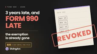 Form 990 Late Penalty 2026: $25 a Day, the Cap, and the 3-Year Clock That Ends Your Exemption