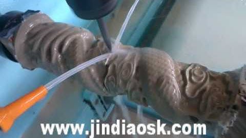 Stone CNC Router for 3D Engraving of Dragon Column