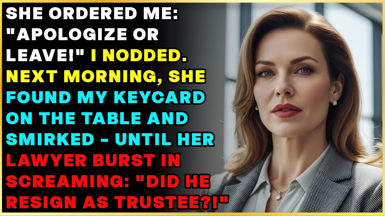 She Ordered Me 'APOLOGIZE OR LEAVE!' I Nodded. Next Morning She Found My Keycard. Relationship Story