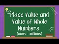 Understanding Place Value and Value of Whole Numbers