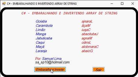 C# - Embaralhando e invertendo array de string