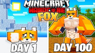 I survived 100 Days as a Fox in Hardcore Minecraft...