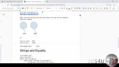 ICS4U More On Classes and Objects in Java