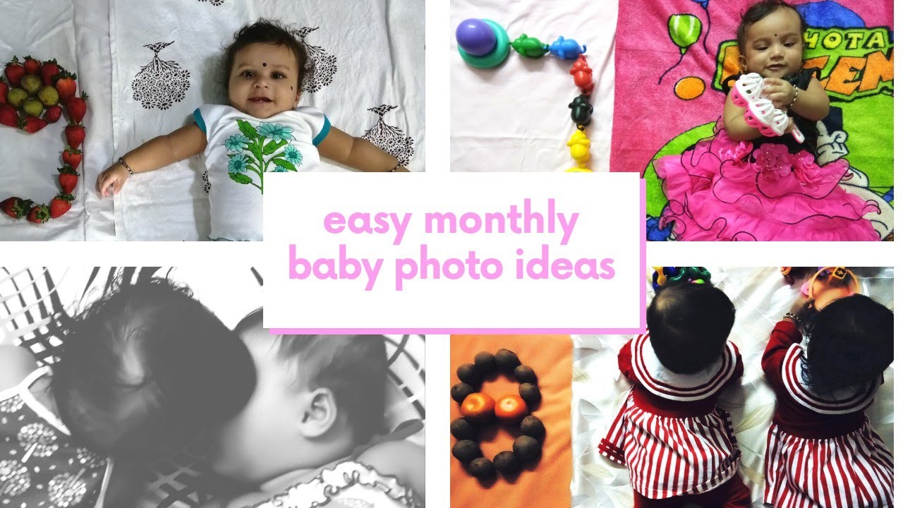 Simple Baby Monthly Photo Ideas At Home Twins Monthly Photos At Home YouTube