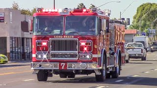 Long Beach Fire Dept. Engine 7, Engine 13 & Rescue 9