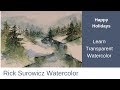 Transparent Watercolor Happy Holidays Christmas Card