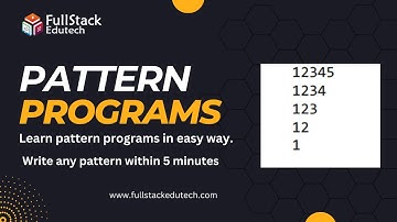 Numbers Pattern | Pattern Programs | FullStack Edutech | #javapattern #patternprogram #java #pattern