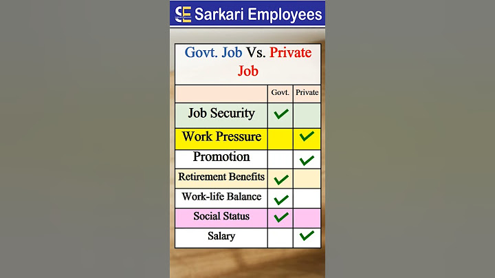 Govt. Job. Vs. Private Job.