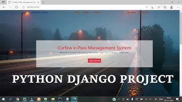 Curfew E Pass Management System Django Project  || Python Django Project