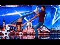 Rosie & Adam's JAW-DROPPING Roller skate routine astounds Judges | Auditions | BGT 2019