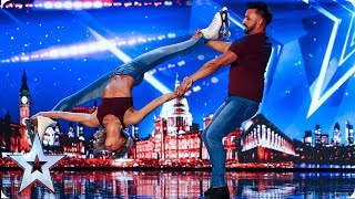 Rosie \& Adam's JAW-DROPPING Roller skate routine astounds Judges | Auditions | BGT 2019