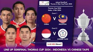 Line Up Indonesia Vs Chinese Taipe Semifinal Thomas Cup 2024 Hari Ini Pukul 16:00 WIB Live Inews TV by Ngapak Vlog 10,323 views 9 days ago 2 minutes, 14 seconds