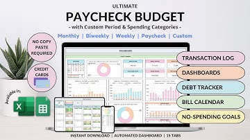 Ultimate Paycheck Budget Tutorial - Debt Tracker - Recurring Transactions - Track your payments