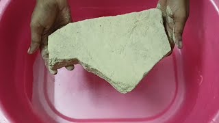 Soft Dusty Earthy Multani💛Mitti Dipping+Crumbling in💦 & Paste Mixing/Playing ASMR