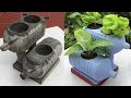 How to create a very unique 2-storey plant pot from plastic bottles and cement