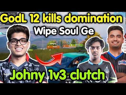 Godlike 12 kills domination 🥵 Jonathan 1v3 and wipe Soul Ge Rnt 🇮🇳