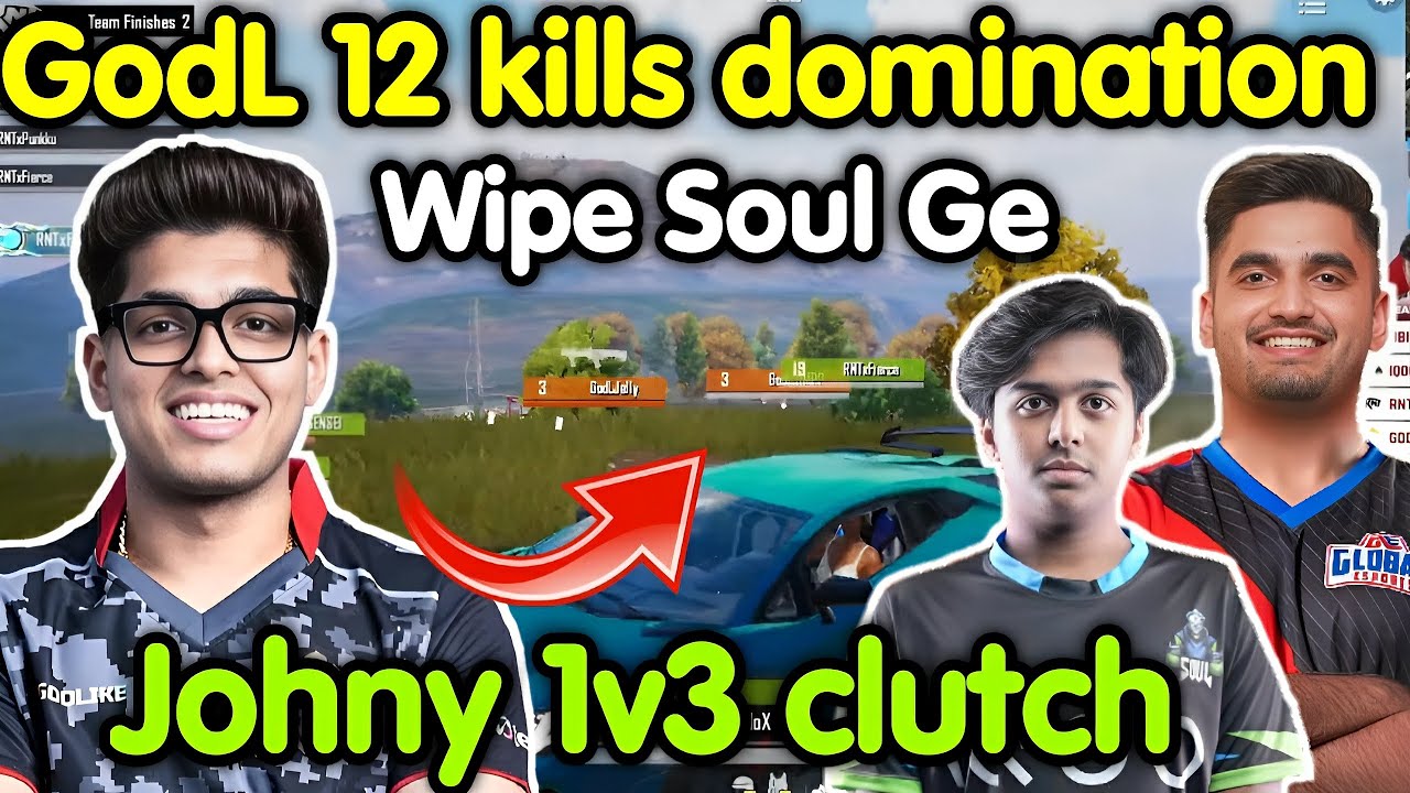Godlike 12 kills domination 🥵 Jonathan 1v3 and wipe Soul Ge Rnt 🇮🇳 ...