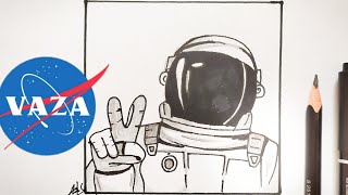 كيف ترسم رائد فضاء  | رسم سهل و جميل | astronaut drawing easy step by step