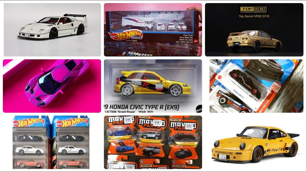 Hot Wheels NFT Honda Civic Type R EK9, Ford Mustang 5 Pack, GT Spirit