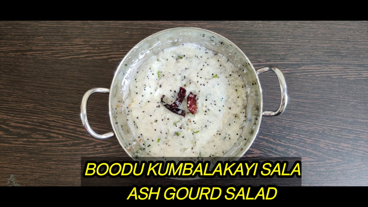 BOODU KUMBALAKAAYI(ASH GOURD) SALAD RECIPE | HOW TO MAKE ASH GOURD SALAD | EASY AND TASTY SALAD
