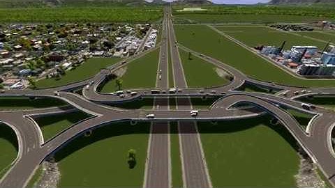 Cities: Skylines - Double Crossover Merging Interchange - Version 2