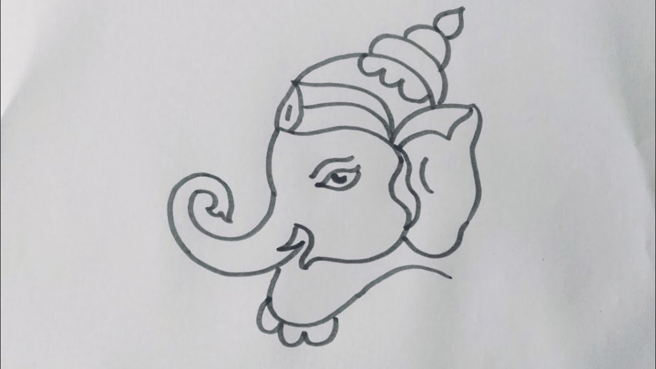 Image of Sketch Of Lord Vinayaka Or Ganesha Creative Outline Editable  Outline Illustration-AK539912-Picxy