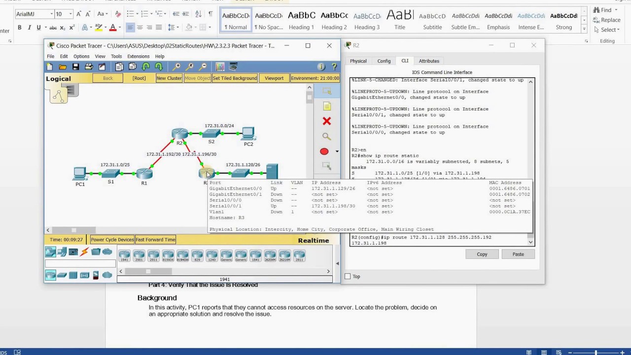 2 3 2 3 6 5 2 3 Packet Tracer Troubleshooting Static Routes YouTube