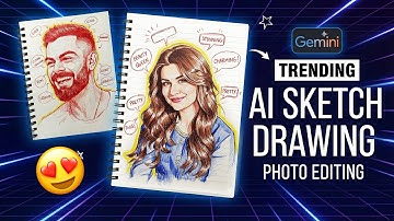 AI Sketch Drawing Photo Editing Prompts| Google Gemini Trending Photo Editing| Notebook drawing #ai