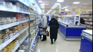 Abstract blur supermarket store interior background