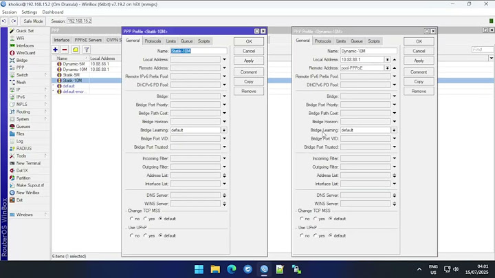 Seting Profile PPPoE Statik & Dynamic - Kelebihan dan Kekurangan