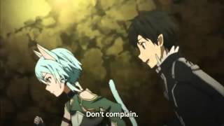 Sword Art Online II - Kirito pulls Sinon's tail