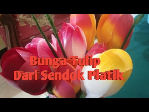  Cara  membuat  bunga Tulip dari sendok plastik  YouTube