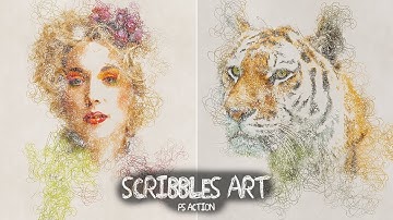 Photoshop Tutorial | Scribbles Art Photoshop Action