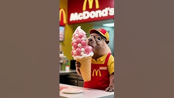 Cute capybara eating huge ice cream ASMR  #squidgame #asmr #capybara #fyp #cute #cuteanimals