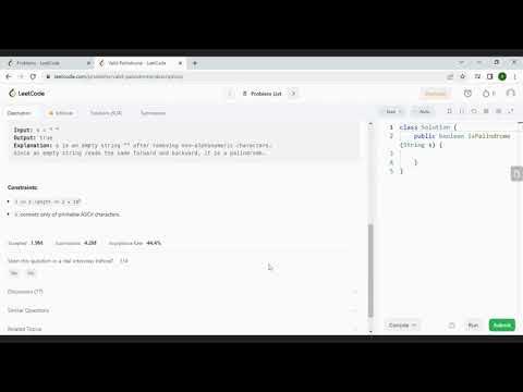 Valid Palindrome||LeetCode 125 - YouTube