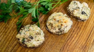 Шампиньоны фаршированные креветками и сыром Шампиньоны фаршированные креветками и сыром
