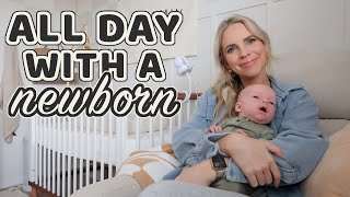 AN ENTIRE DAY WITH A NEWBORN 😴 / NEWBORN DAILY ROUTINE 2022 / Caitlyn Neier