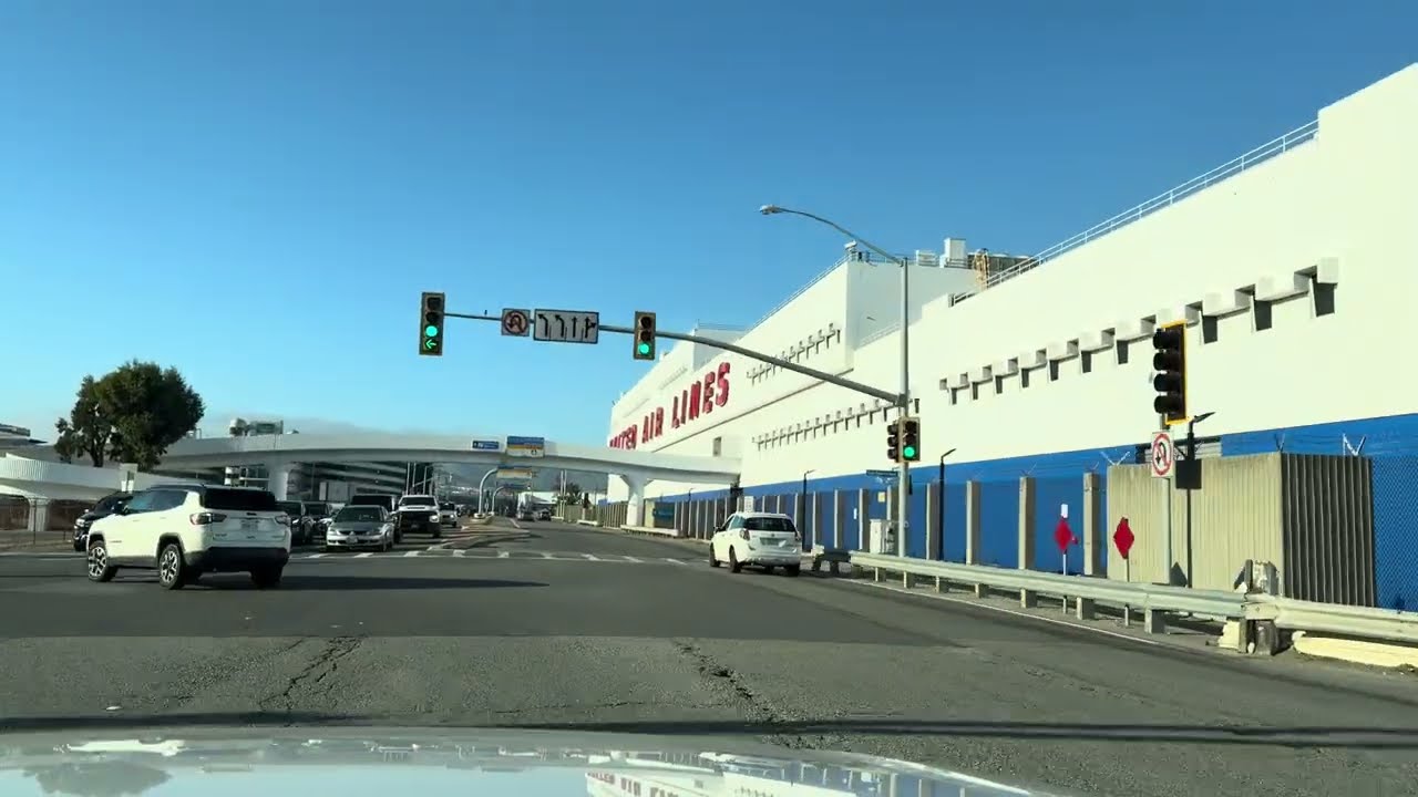 Схема проезда от пункта проката автомобилей до шоссе (SFO, Сан-Франциско, аэропорт)