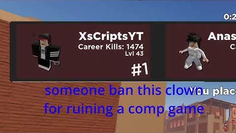 watch hacker ruins a comp match (roblox arsenal)