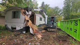 #97 Demolish Trailer House with Excavator