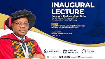 Inaugural Lecture by Prof. Ajediran Idowu Bello