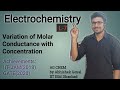 ELECTROCHEMISTRY L-7| Variation of Molar Conductivity or Molar Conductance with concentration.