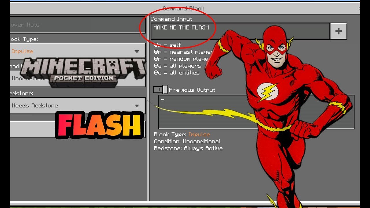[MCPE] How to become the Flash/speedster !( Command Block Creation )( NO MODS )